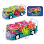 Transparent Gear BUS Toy with Lights And Music