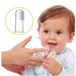 Silicon baby finger toothbrush with cover