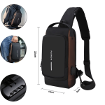 Brown Anti-theft Water Proof Shoulder bag With USB Charging Port